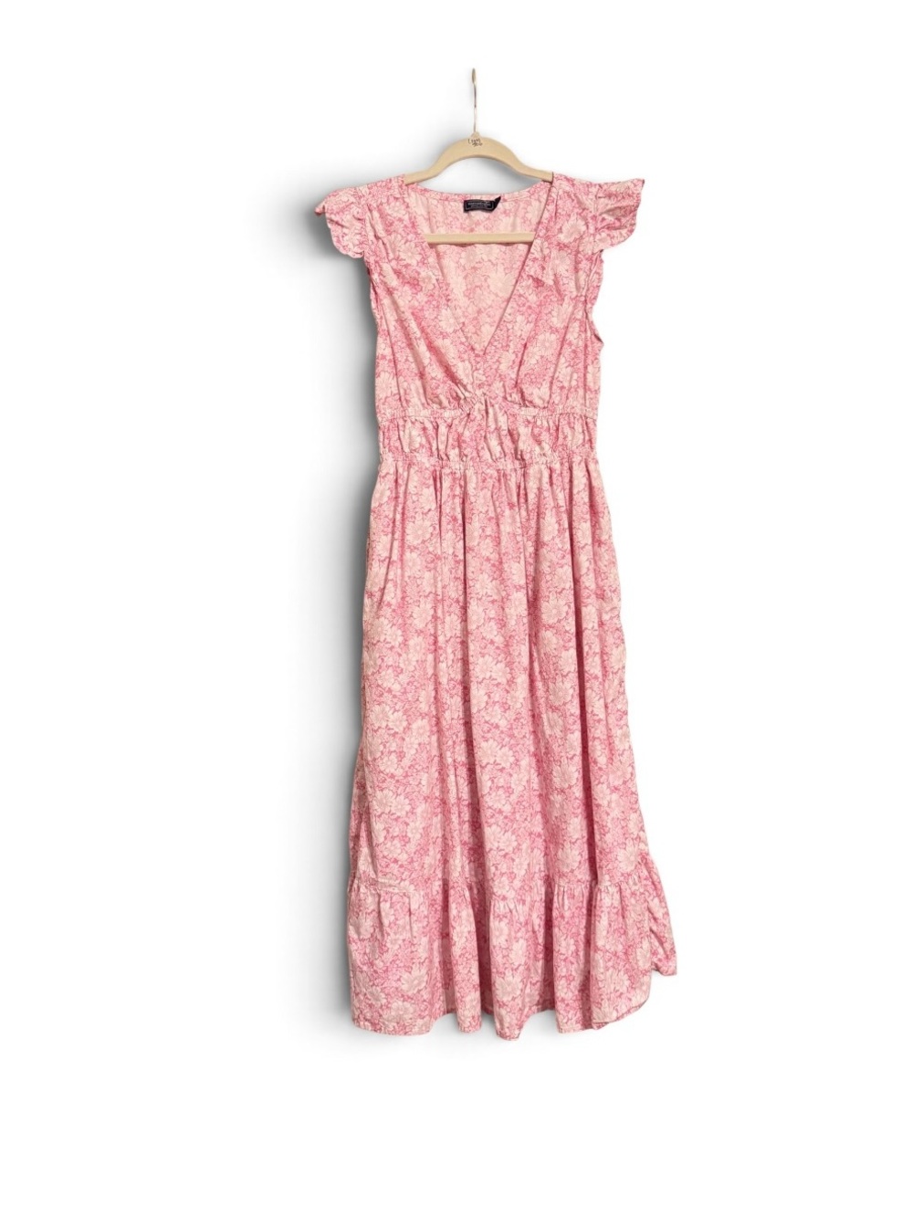Vineyard Vines Pink Floral Tiered Maxi Dress